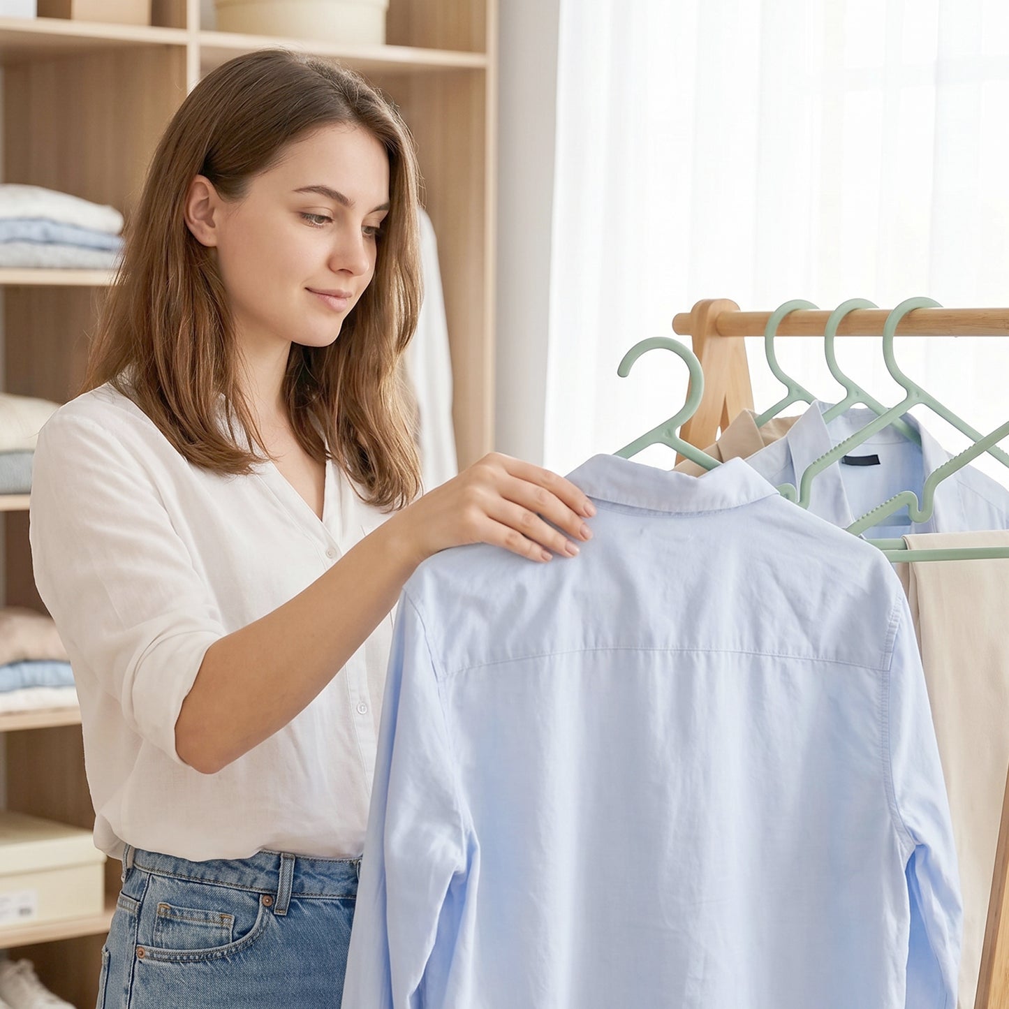 Non-slip grip on plastic clothes hanger