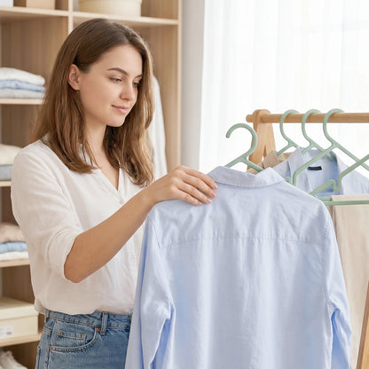 Non-slip grip on plastic clothes hanger