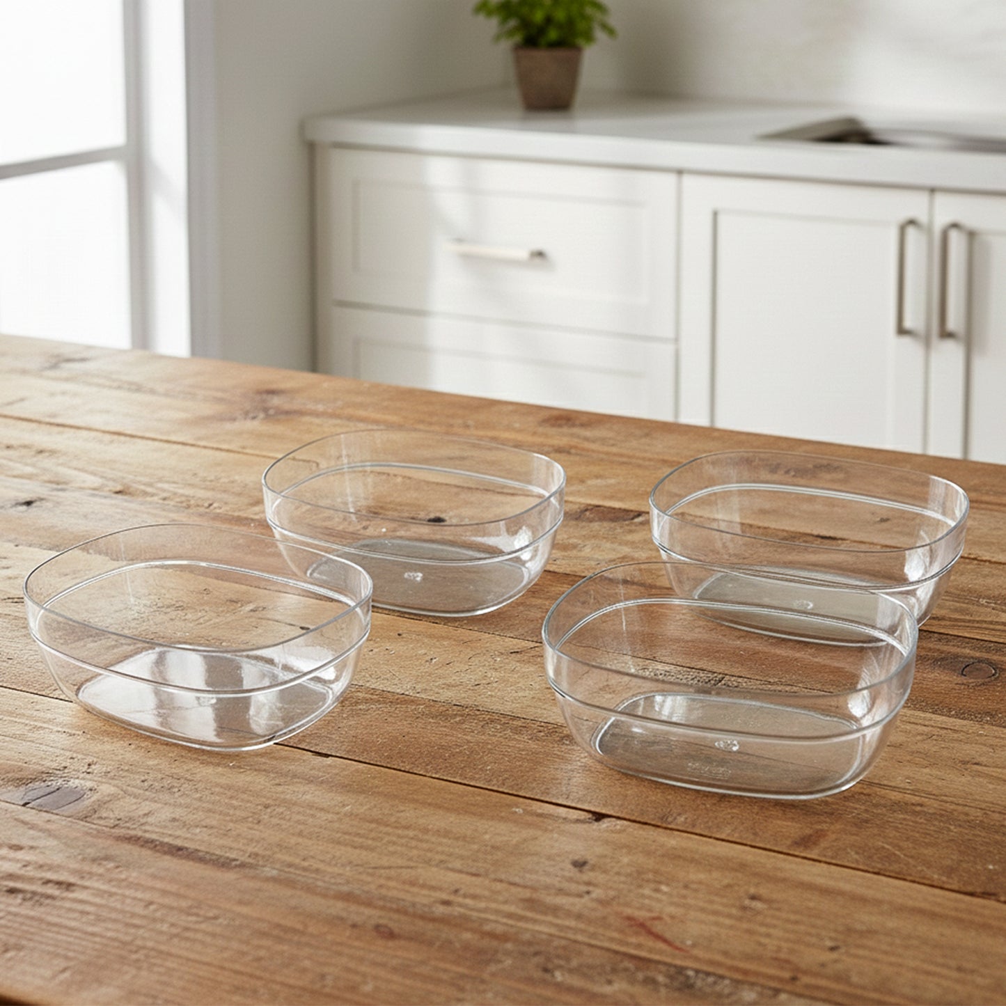 Transparent Multipurpose Serving Bowl Set (4 Pc Set)