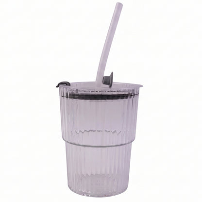 Plastic Tumbler with Lid – 450ml Reusable, Clear & Leak-Proof
