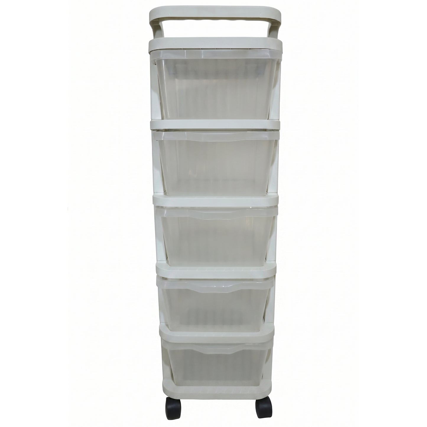 5 Layer Plastic Storage Drawer Rack Organizer with Wheels for Home (1 Pc)
