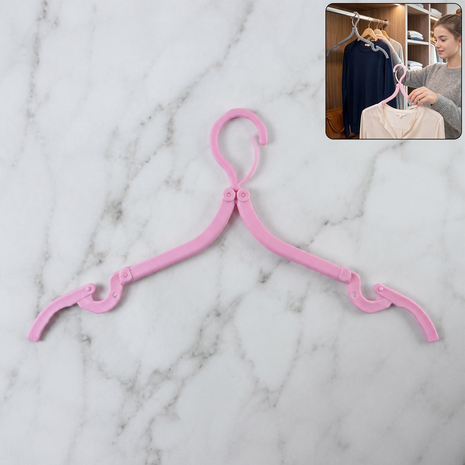 Travel Hangers, Portable Folding Clothes Hangers (1 Pc)