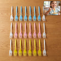 Plastic Fork 24 Pc Set Reusable Multicolour Dinner Forks Unbreakable (24 Pc Set)
