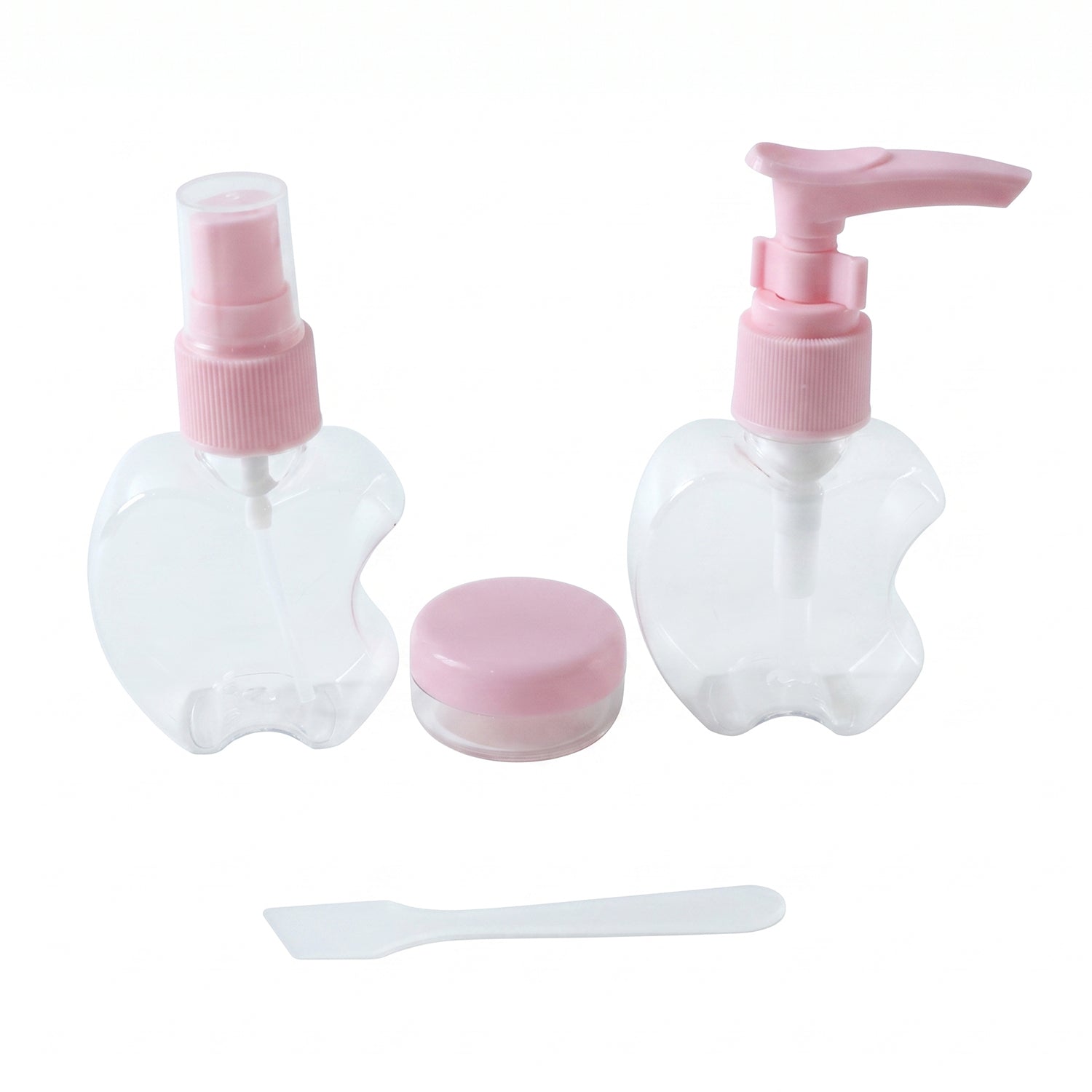 Travel Refillable Empty Cosmetic Bottle Set with Spray Pump Jar (4 Pc Set)