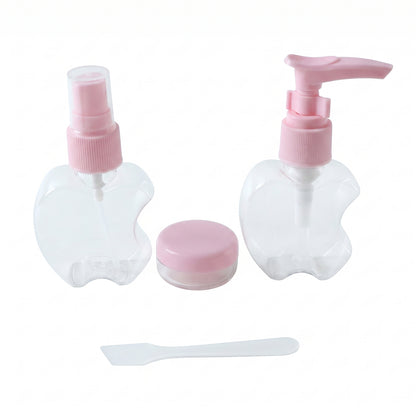 Travel Refillable Empty Cosmetic Bottle Set with Spray Pump Jar (4 Pc Set)