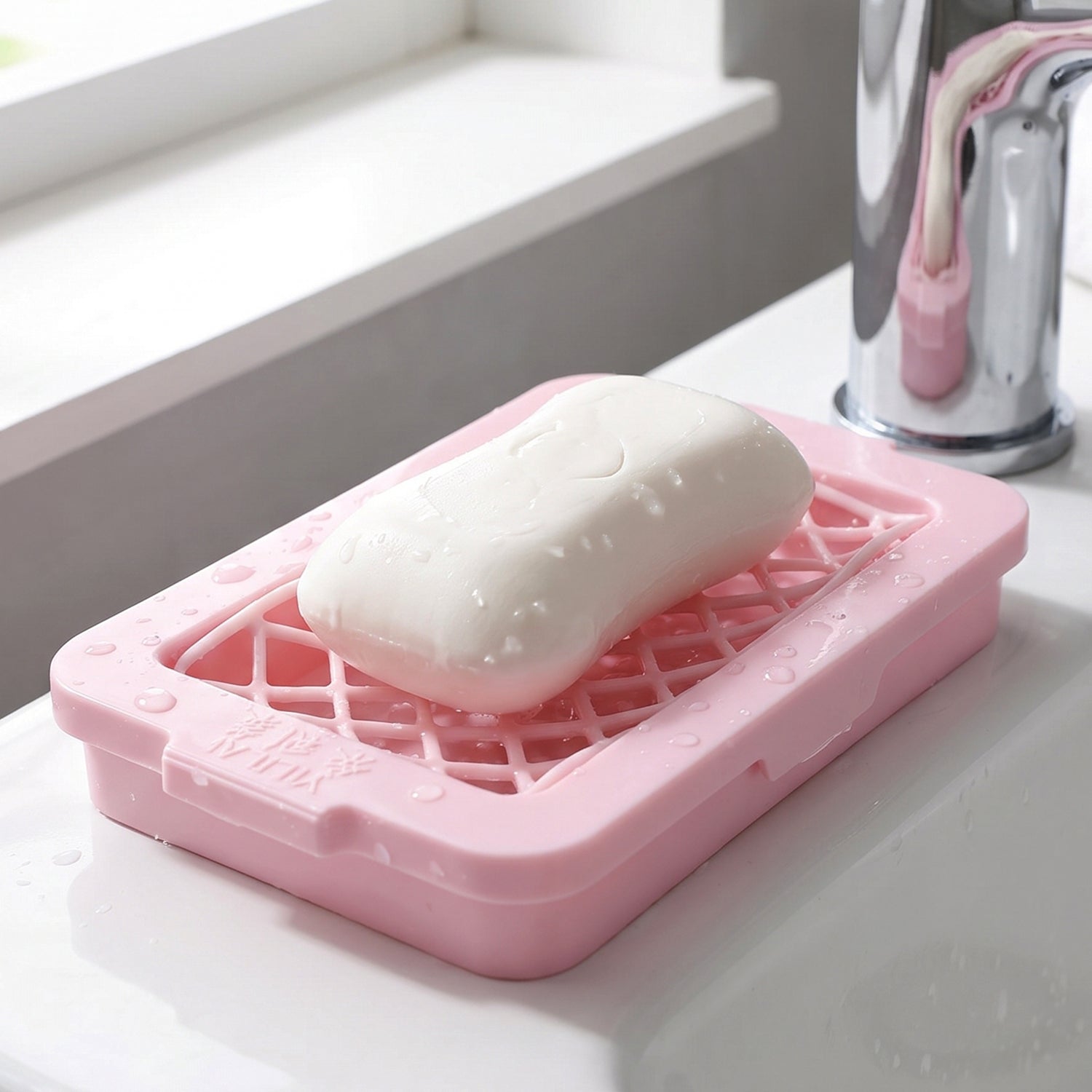 Plastic Soap Box Dish with Drain Tray for Bathroom and Kitchen (1 Pc)