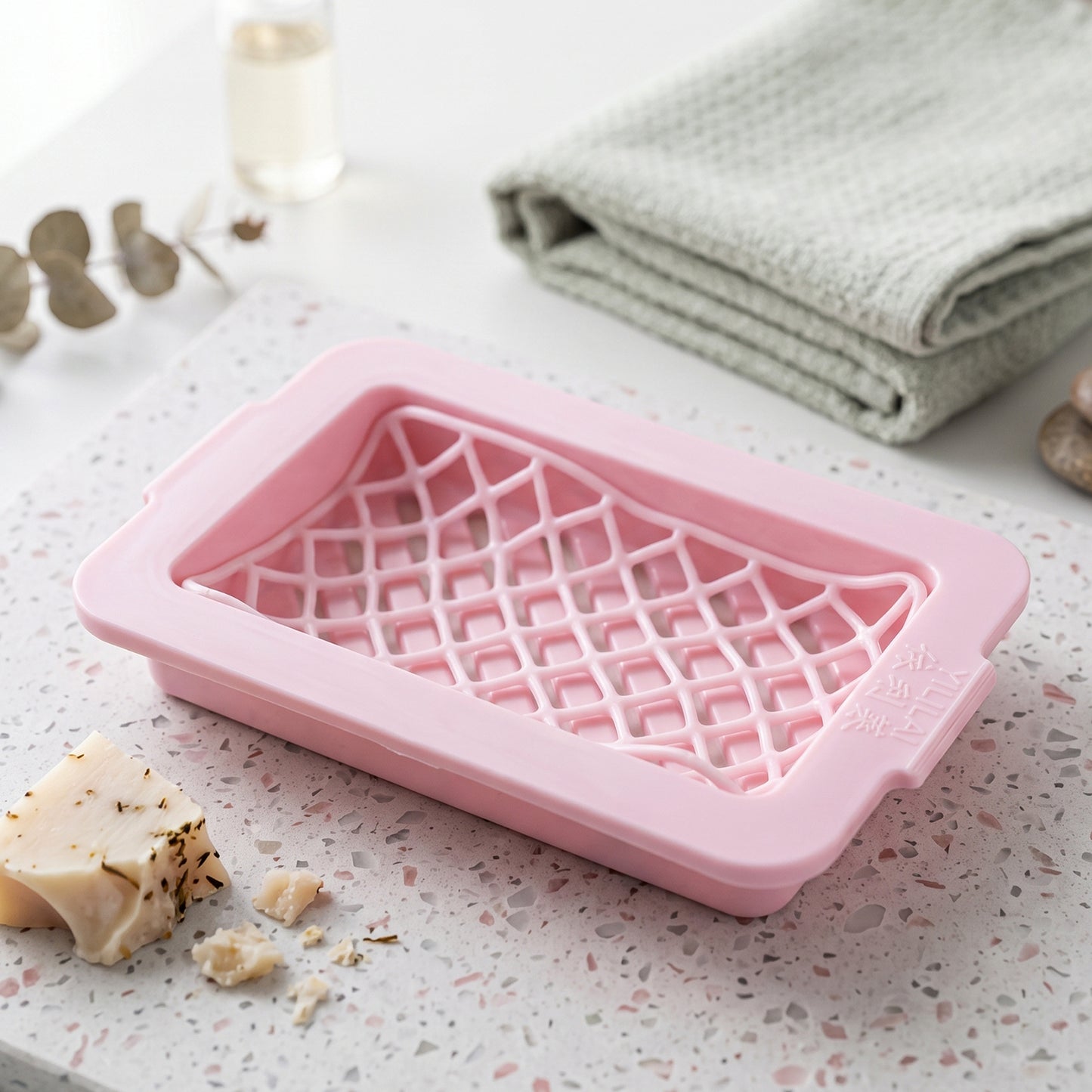 Plastic Soap Box Dish with Drain Tray for Bathroom and Kitchen (1 Pc)