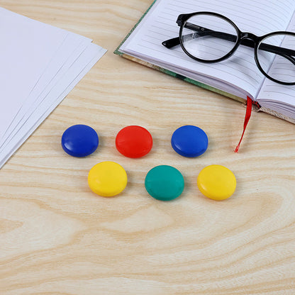 Office Mate Plasty Magnetic Symbols – Multicolour Round Magnets (Set of 6)