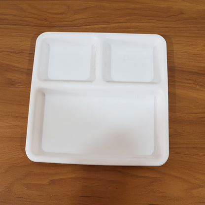 Plastic 3-Compartment Plate for Meal Serving