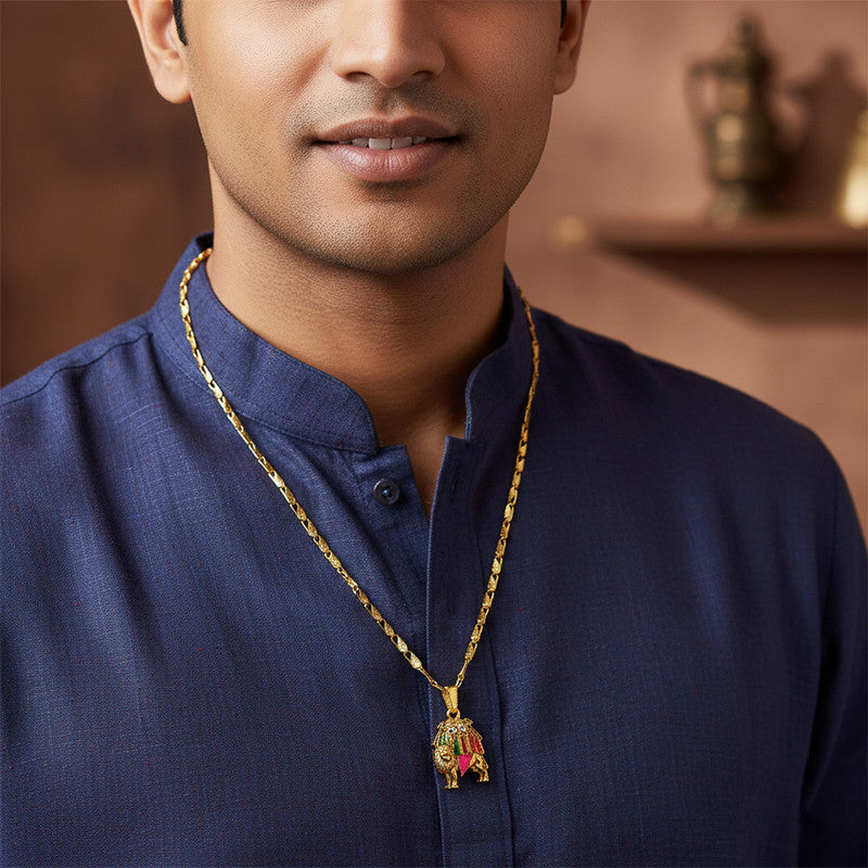 Chamunda Mata Devotional Pendant Necklace with Designer Chain