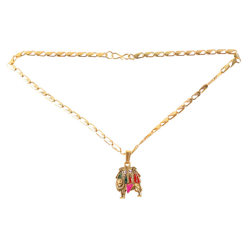 Chamunda Mata Devotional Pendant Necklace with Designer Chain