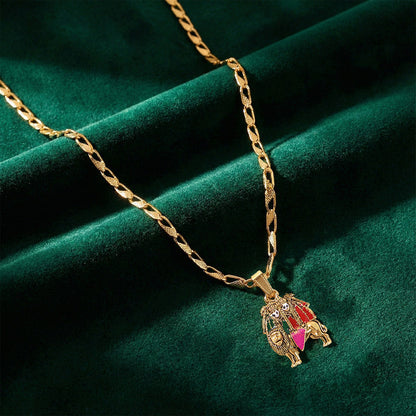 Chamunda Mata Devotional Pendant Necklace with Designer Chain