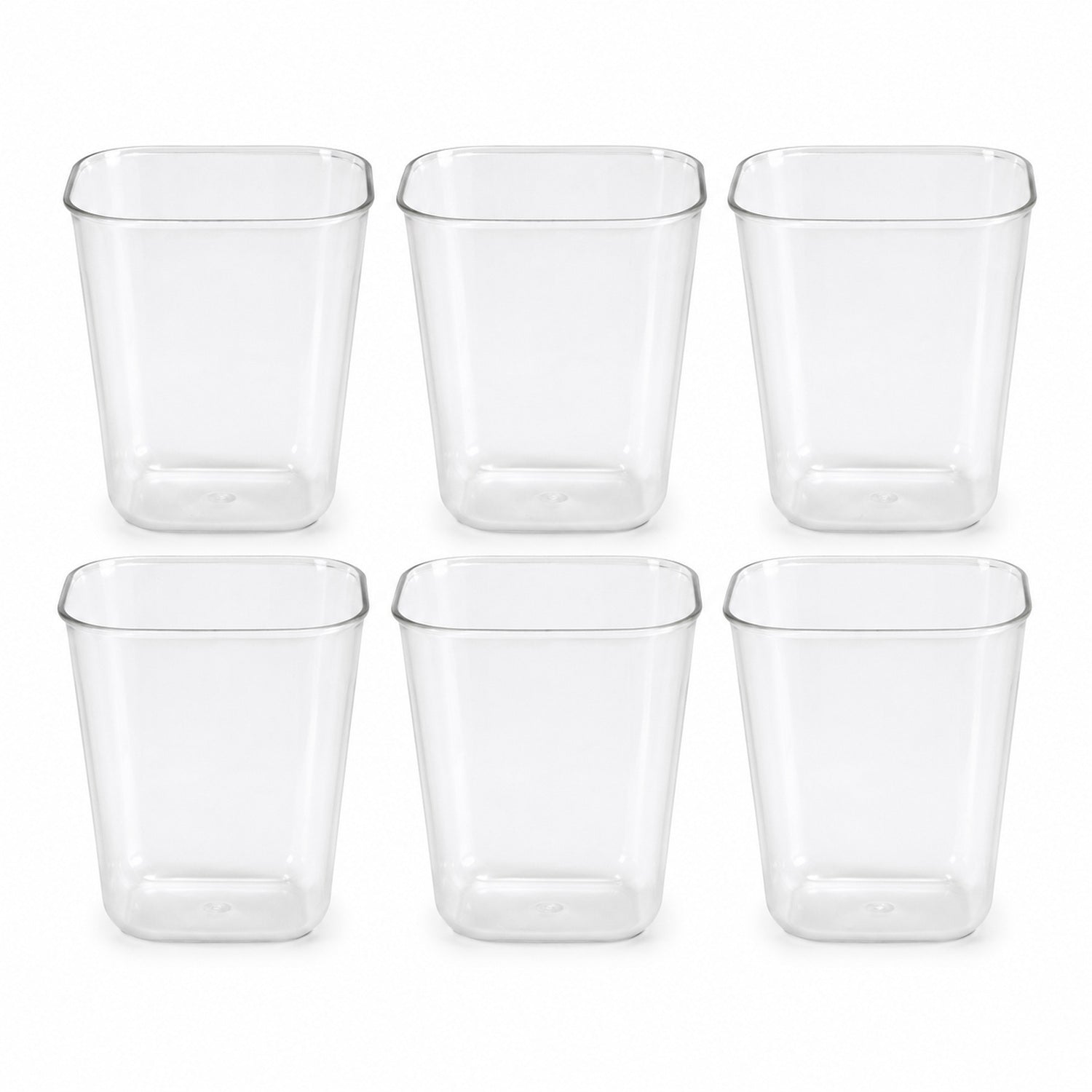 Transparent Diamond Plastic Glass Set – 6 Pieces with Tray