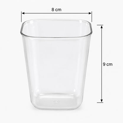 Transparent Diamond Plastic Glass Set – 6 Pieces with Tray