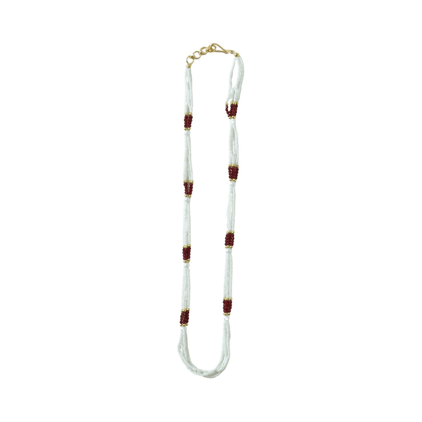 Elegant Beaded Pearl Mala Traditional Ethnic Necklace for Women Handmade