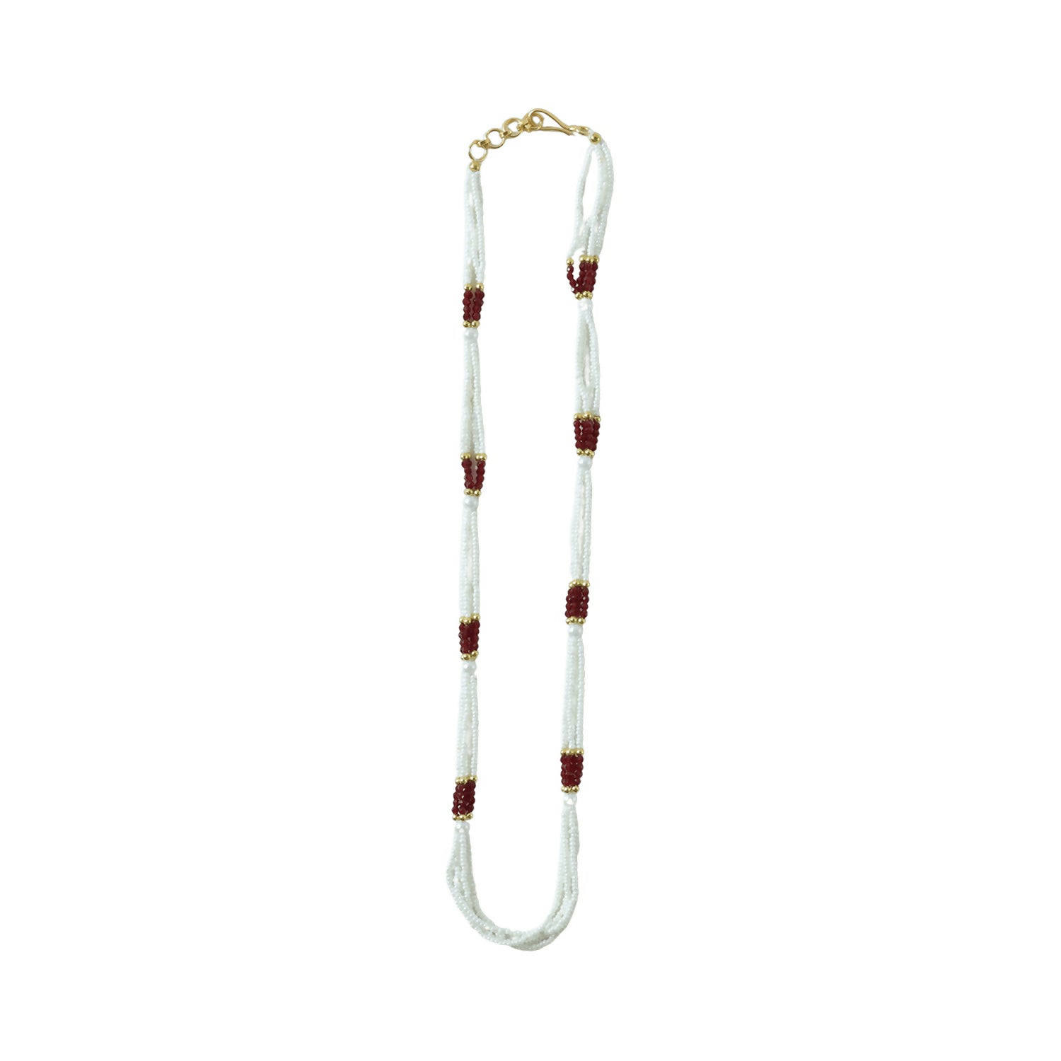 Elegant Beaded Pearl Mala Traditional Ethnic Necklace for Women Handmade