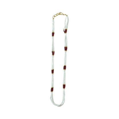 Elegant Beaded Pearl Mala Traditional Ethnic Necklace for Women Handmade