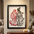 Radha Krishna Wall Art – Elegant 3D Wooden Decor for Homes