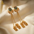 Floral Stud Ghungroo Jhumki Earrings – Long Drop Ethnic Design