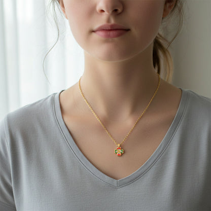 Charming Floral Charm Pendant Necklace with Chain for Women