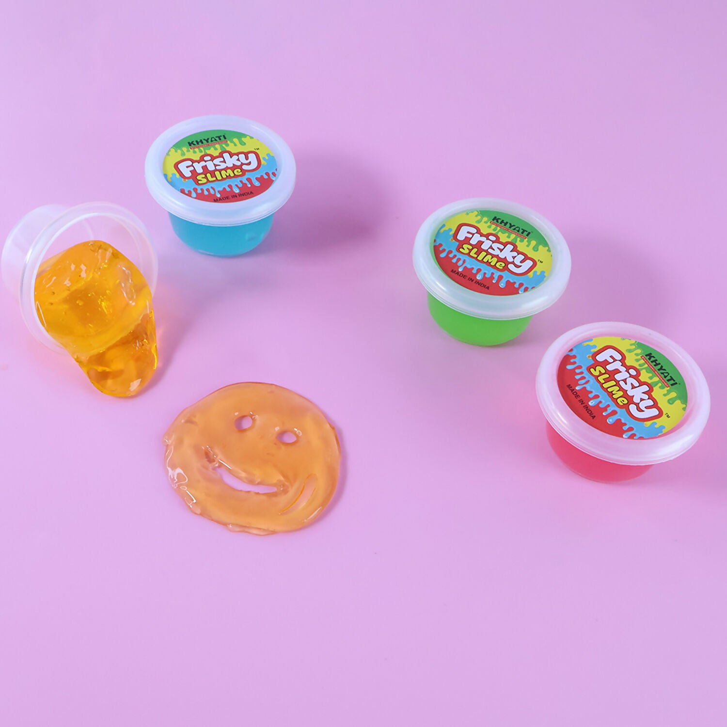Khyati Frisky Slime Blow with Straw Play Set – 4 Colorful Slime Tubs with Stretch & Bubble Fun Activity Kit for Kids (3+ Years)