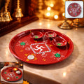 Pooja Thali with Ganesha Motif – Hand-Painted Festive Set