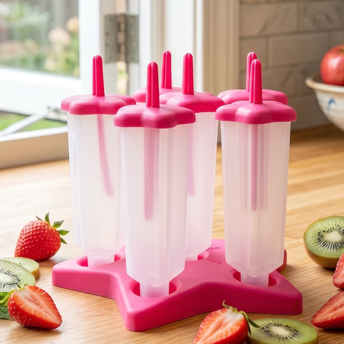 Reusable ice cream molds with lids and iron handles