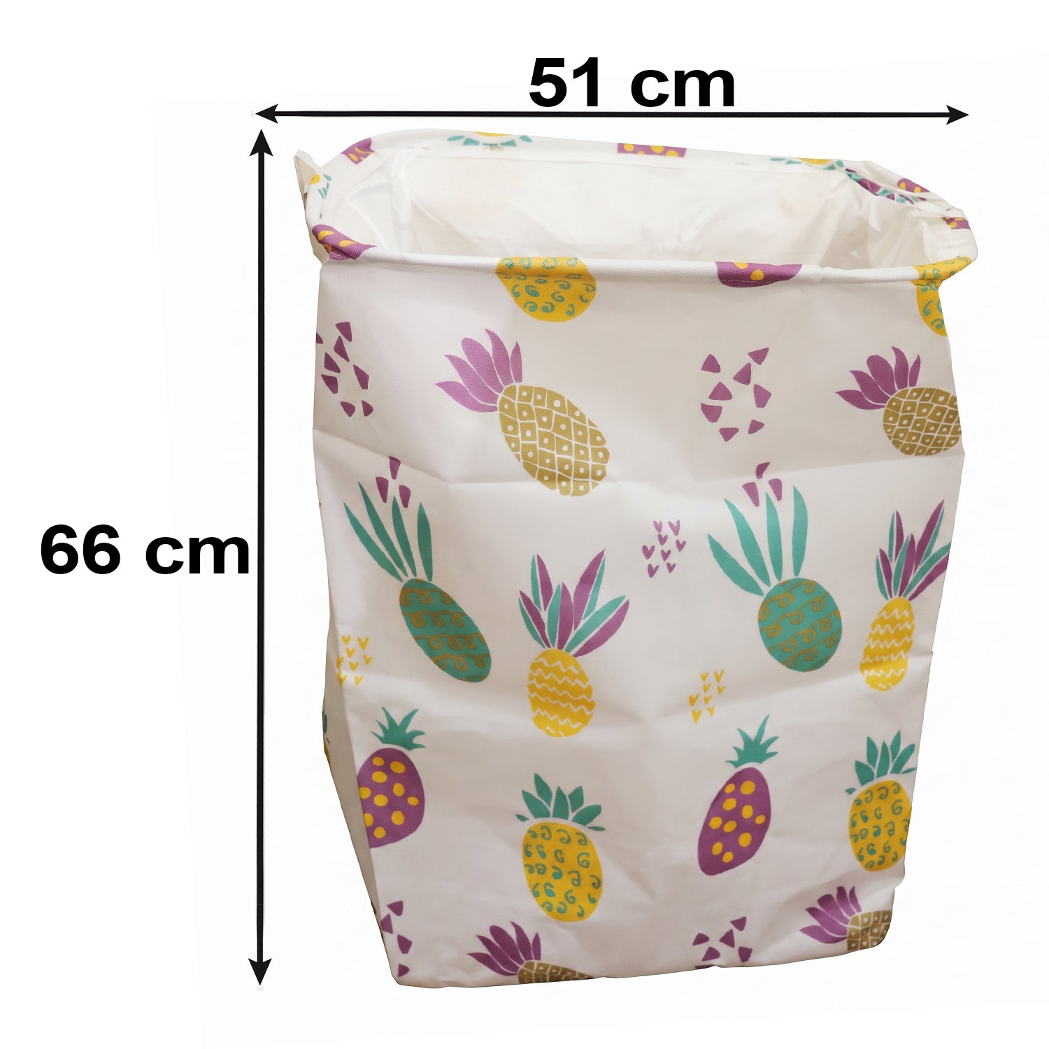 Printed Fabric Clothes Storage Bag Foldable Laundry Basket Hamper (1 Pc)