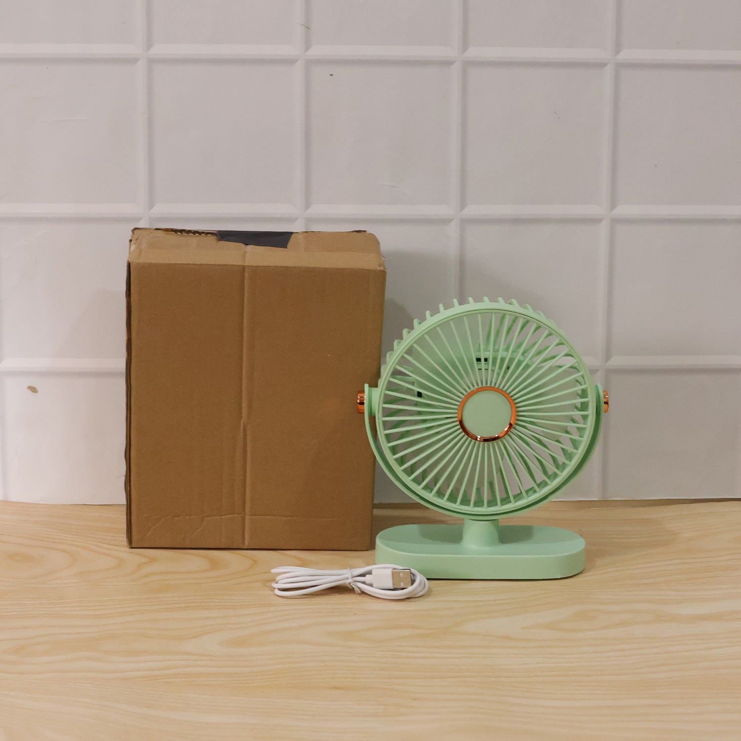 Portable USB Rechargeable Table Fan with Adjustable Tilt Head