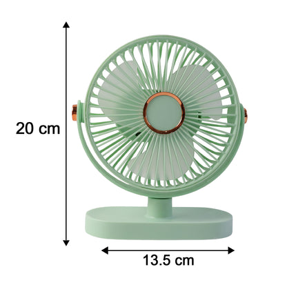 Size comparison of portable rechargeable fan
