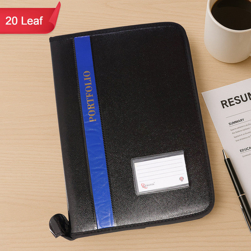 Aerotix A4 Portfolio File Zipper – 20 Leaf Professional Document Organ