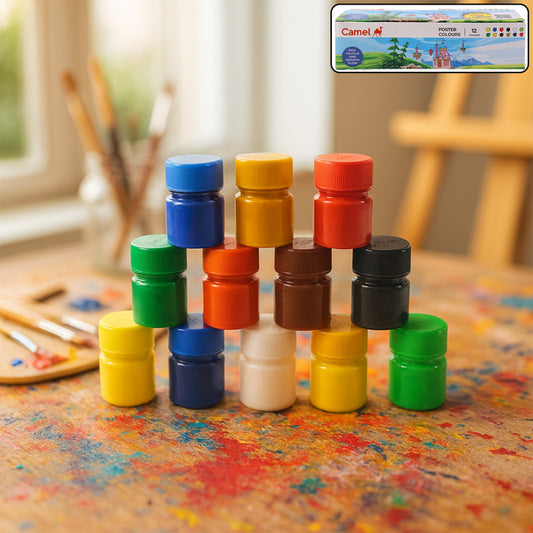 Camel Poster Colours – Vibrant 12 Shades Set for Art, School Projects & Craft Work