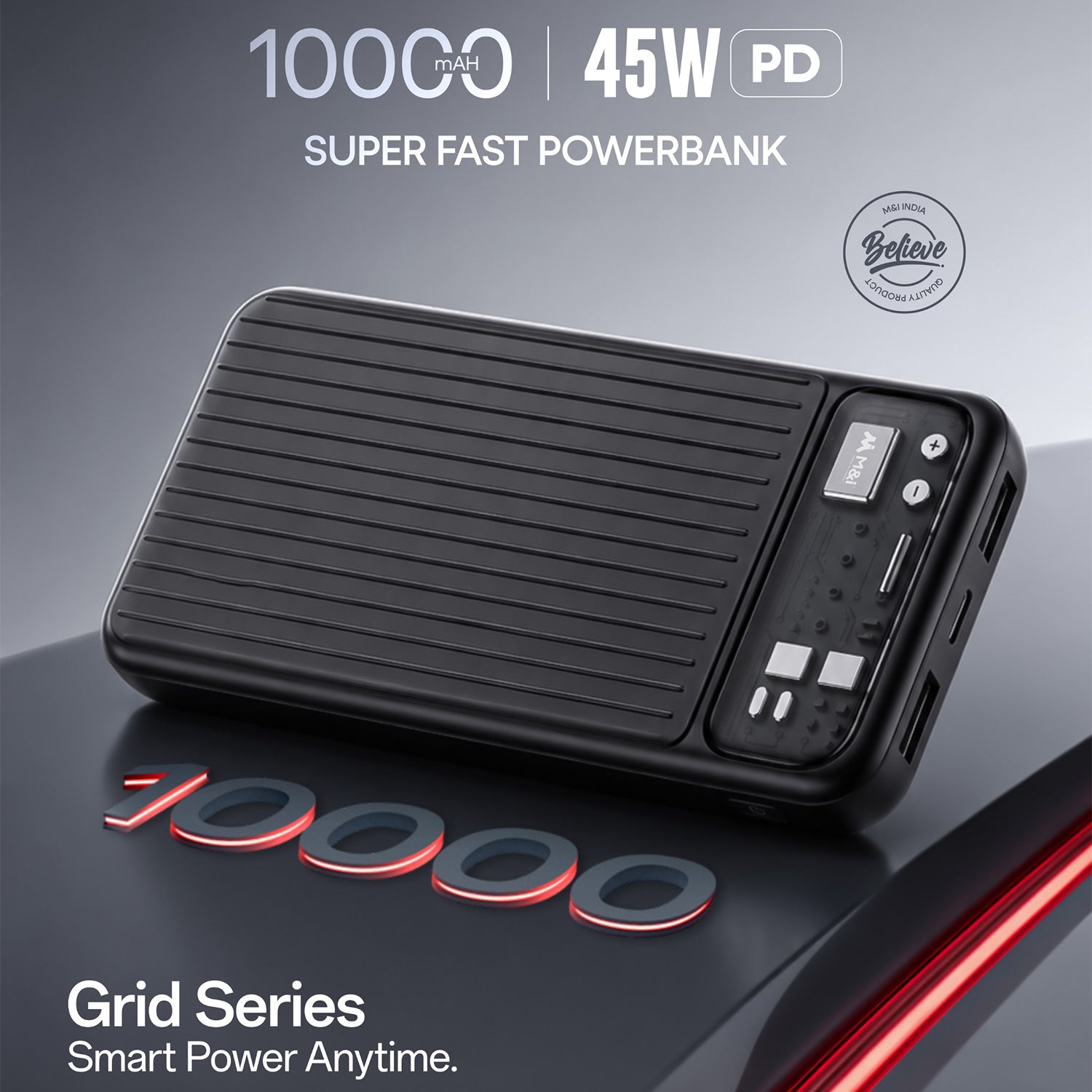 Power Bank, Powerbank – Fast Charging with Digital Display for Multiple Devices