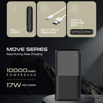 17W Fast Charge Power Bank – Compact, Quick Charging, powerbank 10000mAh