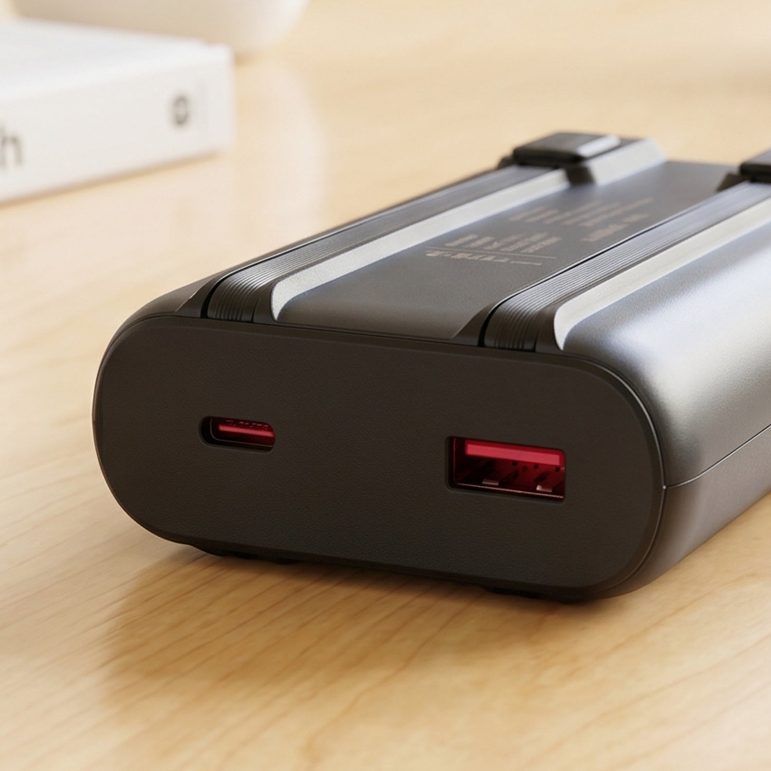 Round Series 20000mAh power bank in matte black finish