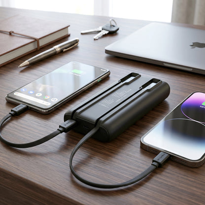 Portable charger with USB-A and USB Type-C dual outputs