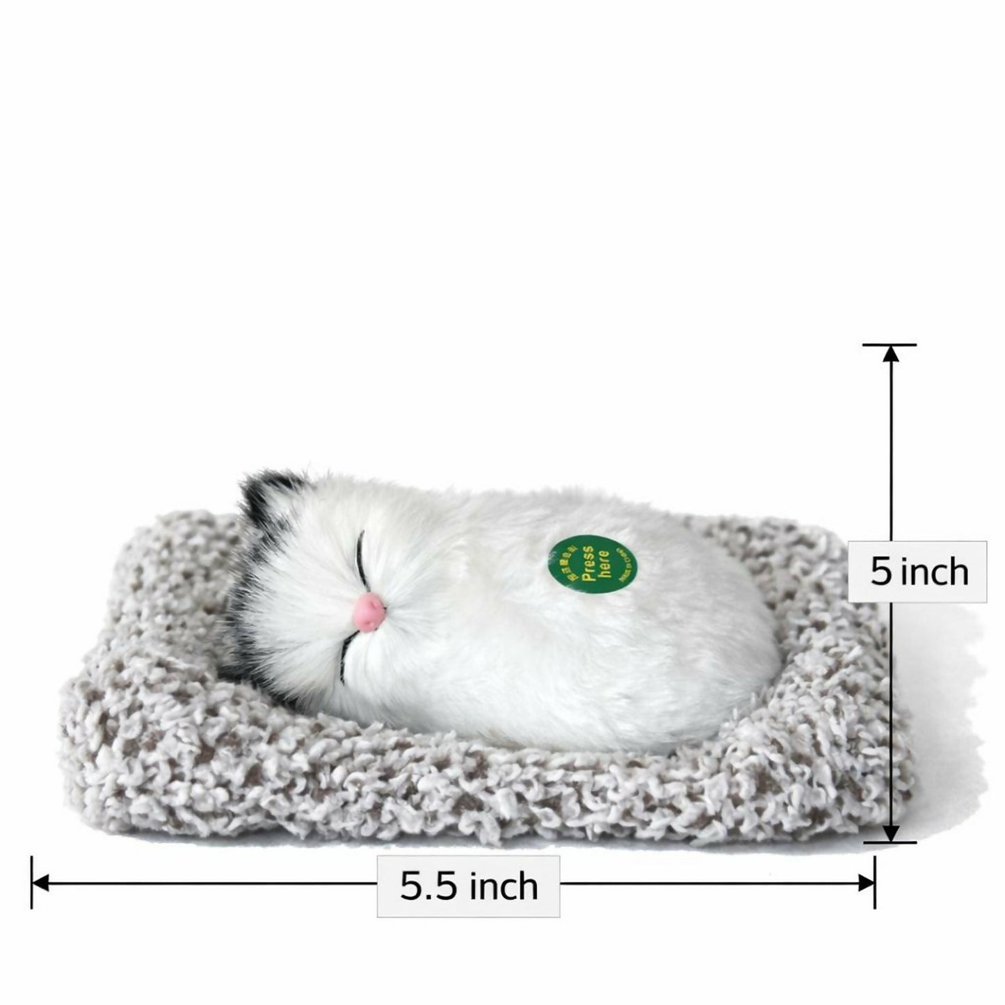 Sleeping White Cat Car Dashboard Plush Showpiece Soft Cute Cat Toy Decor