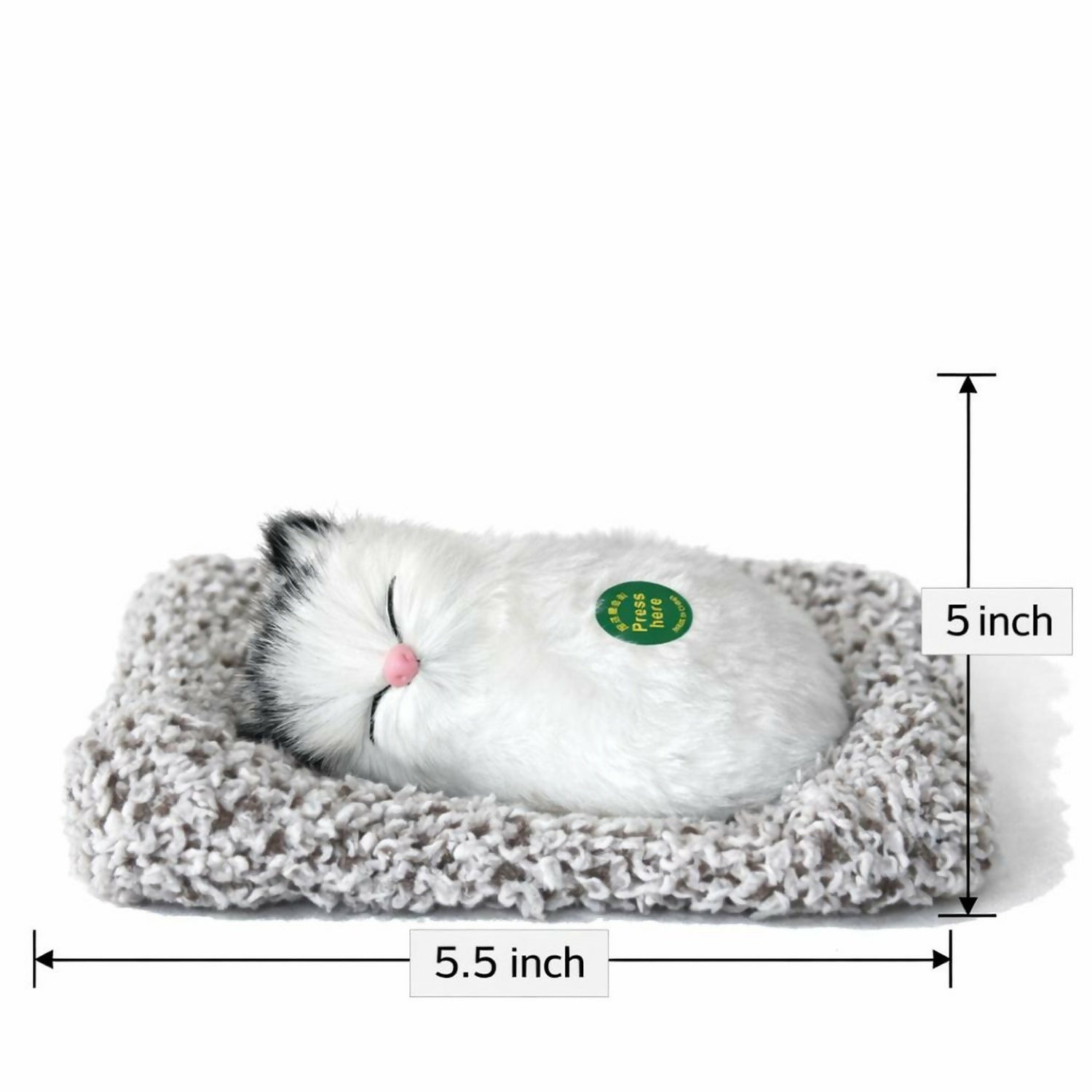 Sleeping White Cat Car Dashboard Plush Showpiece Soft Cute Cat Toy Decor
