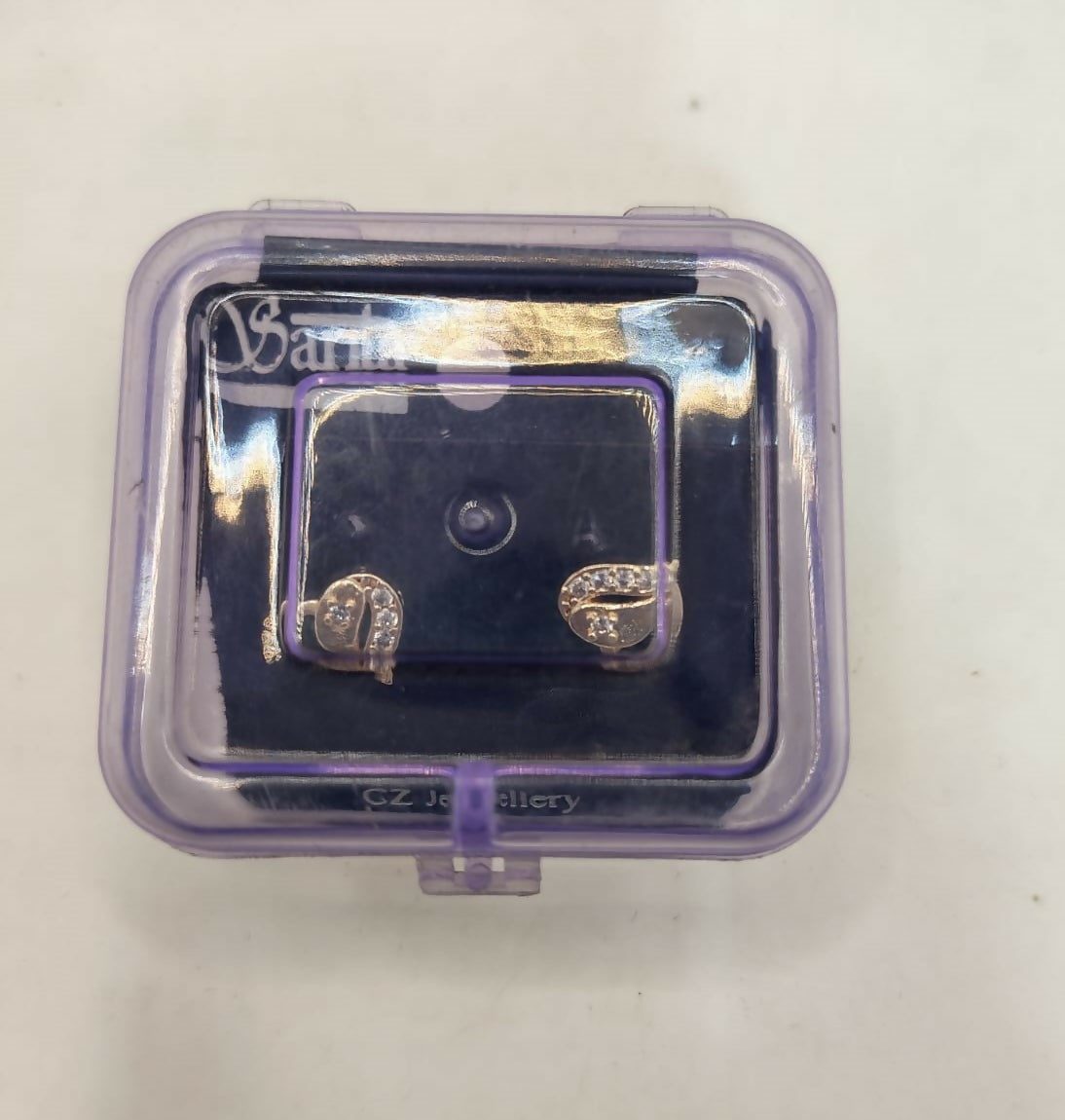 ose Gold Plated Heart & Diamond Stud Earrings for women and girls