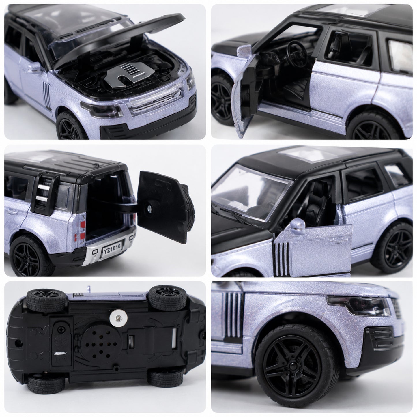 Light and Sound Metal Pull Back Car Toy, Die Cast SUV Model for Kids (1 Pc)