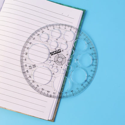 Pro Circle Template with 18 Circle Sizes – 360° Scale (Pack of 10)