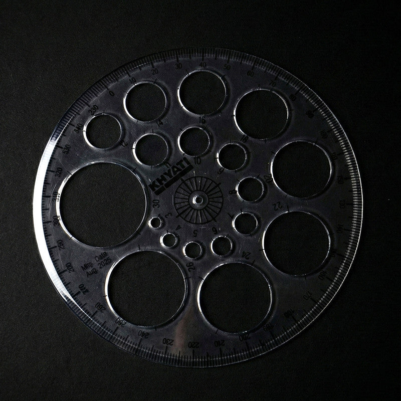Pro Circle Template with 18 Circle Sizes – 360° Scale (Pack of 10)