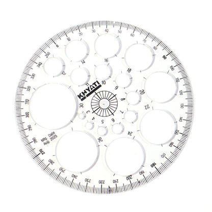 Pro Circle Template with 18 Circle Sizes – 360° Scale (Pack of 10)