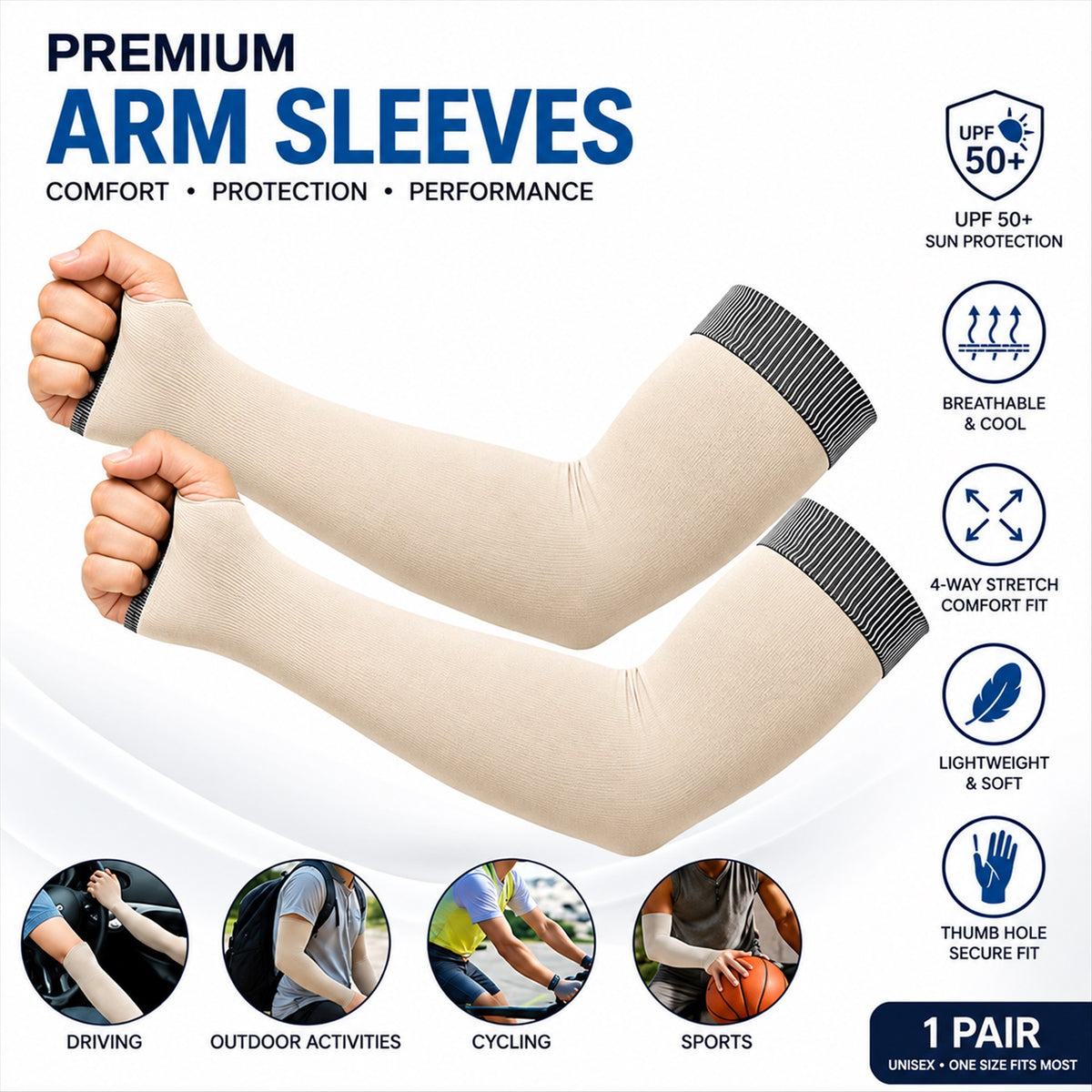 UV protection arm sleeves with thumb holes for cycling and driving Pro_Rider_Sleeves_05