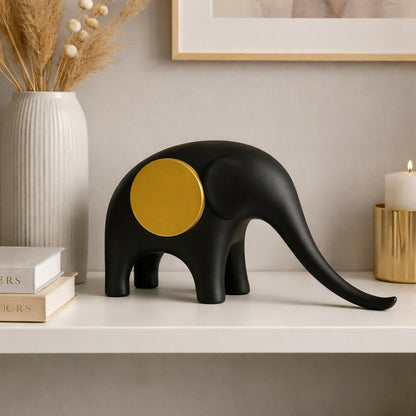 Compact elephant showpiece suitable for tabletops and shelves