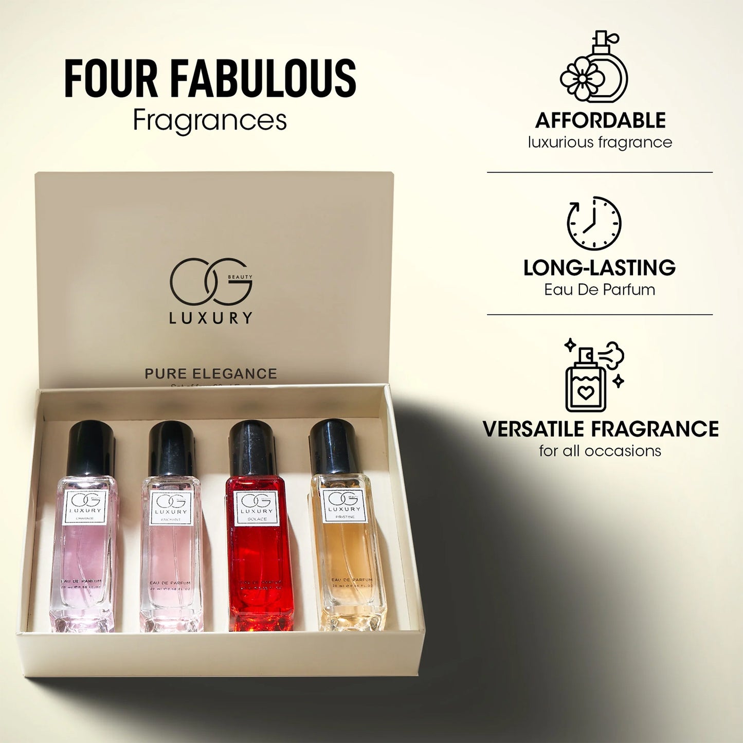 OG Beauty Luxury Pure Elegance Eau De Parfum Gift - (4 Pc / Set / 20 ML)