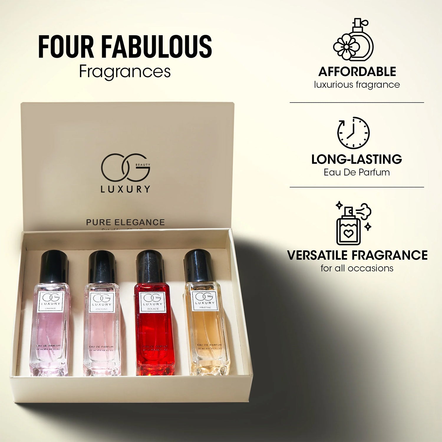 OG Beauty Luxury Pure Elegance Eau De Parfum Gift - (4 Pc / Set / 20 ML)