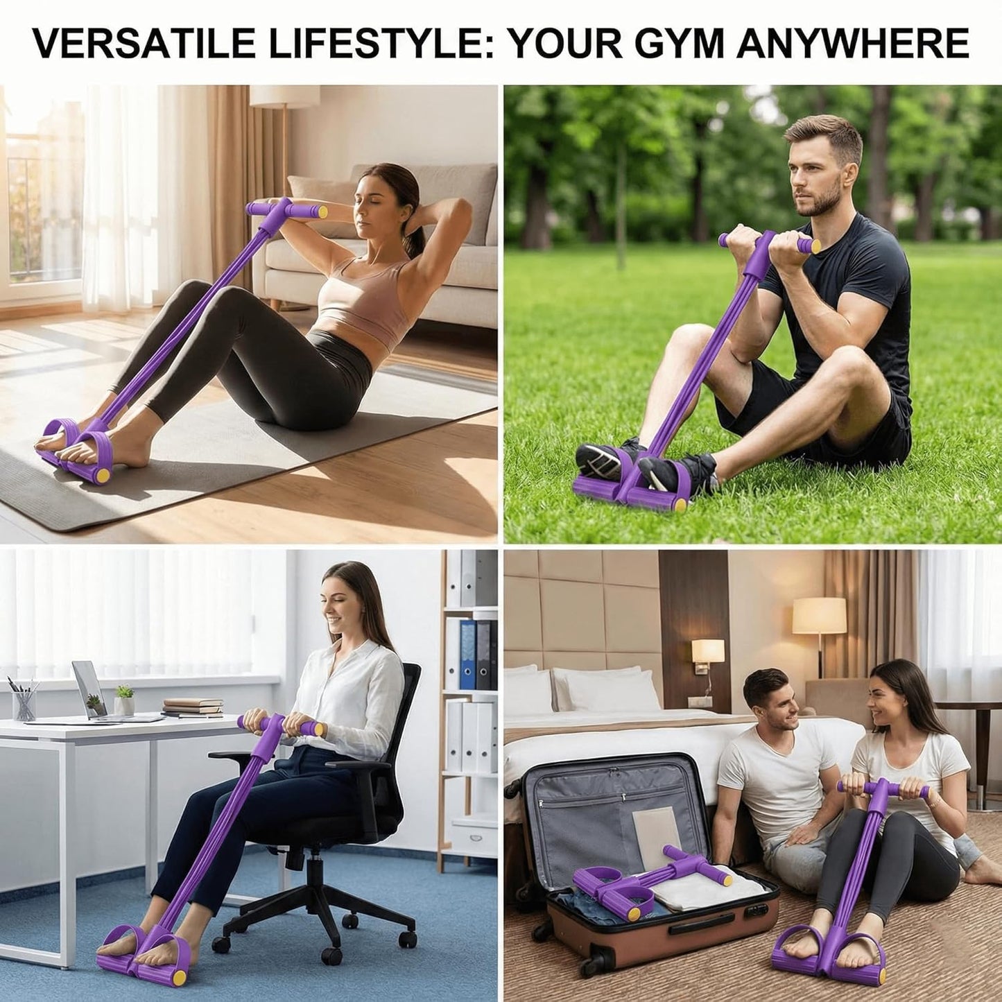 Pull rope resistance exerciser handles close-up