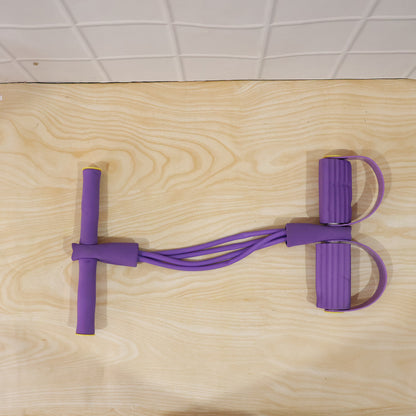 User demonstrating pull rope resistance exerciser