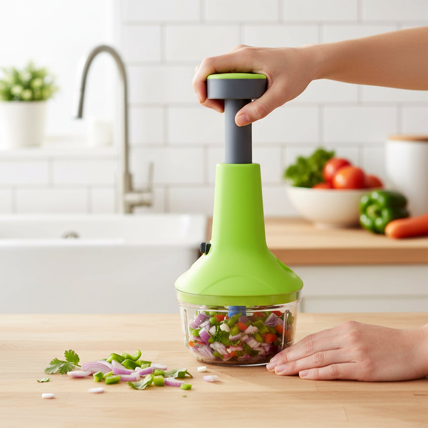 Push-Down Vegetable & Fruit Chopper (B-Grade / 750 ML)